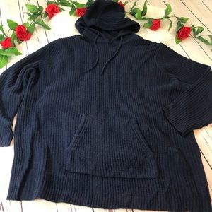 Woman Within 1X (22/24) navy blue hooded sweater